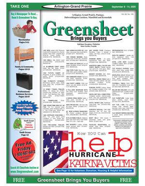 Primary view of object titled 'The Greensheet (Arlington-Grand Prairie, Tex.), Vol. 29, No. 150, Ed. 1 Thursday, September 8, 2005'.