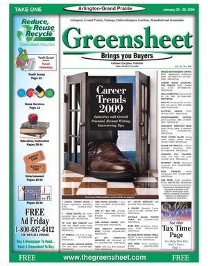 The Greensheet (Arlington-Grand Prairie, Tex.), Vol. 32, No. 290, Ed. 1 Thursday, January 22, 2009