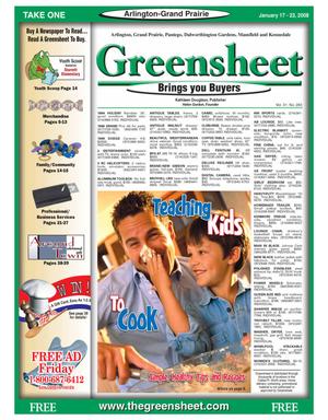 Primary view of object titled 'The Greensheet (Arlington-Grand Prairie, Tex.), Vol. 31, No. 283, Ed. 1 Thursday, January 17, 2008'.
