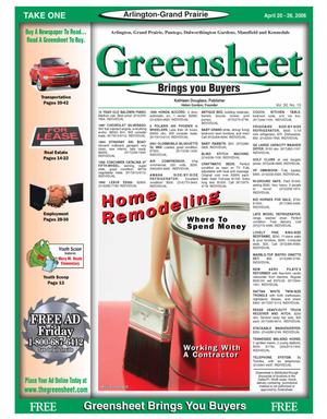 The Greensheet (Arlington-Grand Prairie, Tex.), Vol. 30, No. 10, Ed. 1 Thursday, April 20, 2006