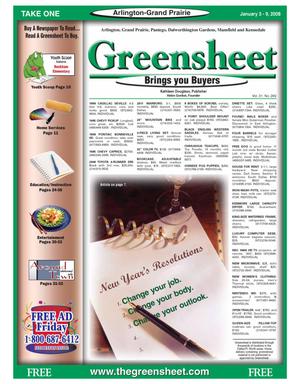 The Greensheet (Arlington-Grand Prairie, Tex.), Vol. 31, No. 269, Ed. 1 Thursday, January 3, 2008