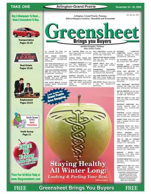 Primary view of object titled 'The Greensheet (Arlington-Grand Prairie, Tex.), Vol. 29, No. 227, Ed. 1 Thursday, November 24, 2005'.