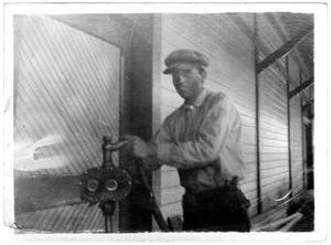 Van Adams at the Gas Pump, 1914