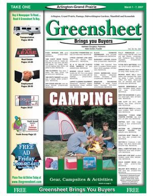 The Greensheet (Arlington-Grand Prairie, Tex.), Vol. 30, No. 325, Ed. 1 Thursday, March 1, 2007