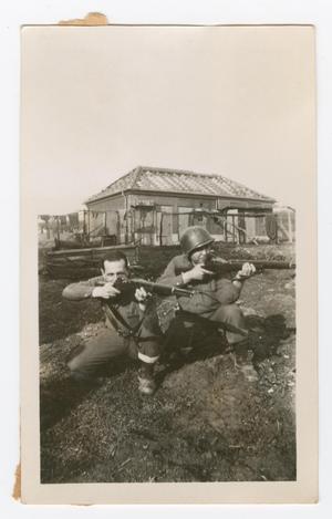 Primary view of object titled '[Dan Melli and Another Soldier Aiming Rifles]'.