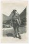 Thumbnail image of item number 1 in: '[Private Irving Denemark Standing by Tents]'.