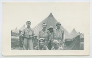 [Soldiers Posing for Camera Outside of a Tent]