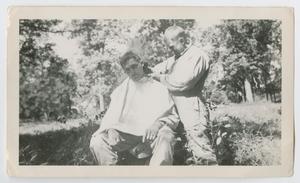 [Albert G. Iggi Being Shaved by a Barber]
