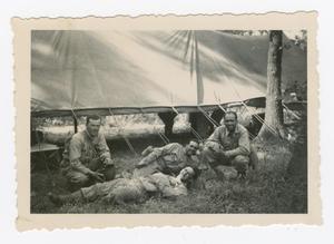 [Soldiers Resting Outside Receiving Medical Station]