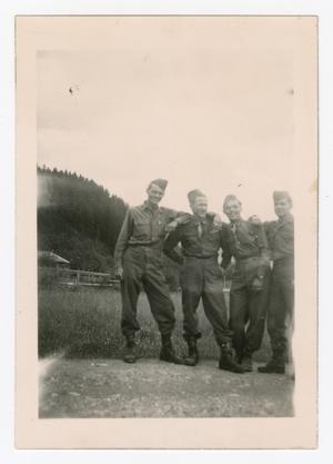 Primary view of object titled '[Four Soldiers Posing Together]'.