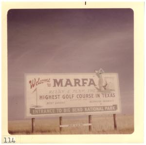 Primary view of object titled '[Marfa billboard]'.