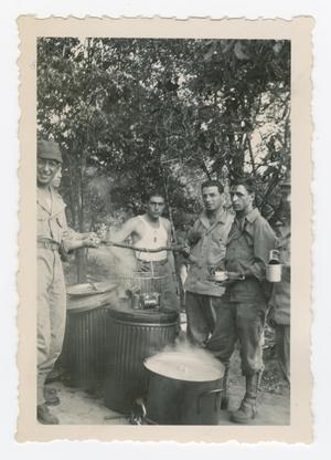 Primary view of object titled '[Bernikow Preparing Rations for Other Soldiers]'.