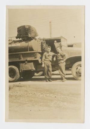 [Two Soldiers by Gasoline Tanker]