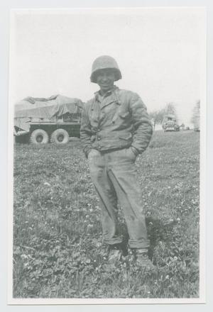 Primary view of object titled '[Soldier Standing in Field]'.