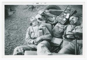 [Soldiers Napping in a Jeep]