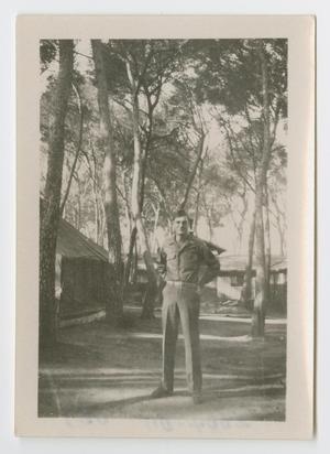 Primary view of object titled '[Soldier Standing Among Trees]'.