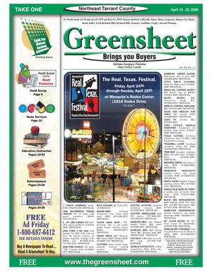Greensheet (Fort Worth, Tex.), Vol. 33, No. 11, Ed. 1 Thursday, April 16, 2009