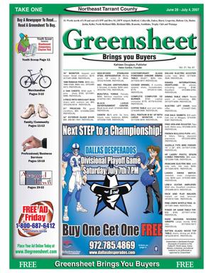 Greensheet (Fort Worth, Tex.), Vol. 31, No. 81, Ed. 1 Thursday, June 28, 2007