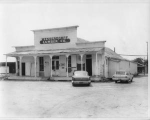 Primary view of object titled '[Wessendorff Lumber Company building.]'.