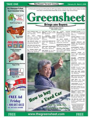 Greensheet (Fort Worth, Tex.), Vol. 31, No. 326, Ed. 1 Thursday, February 28, 2008