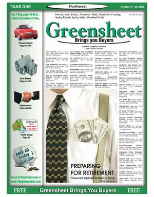 Greensheet (Houston, Tex.), Vol. 36, No. 431, Ed. 1 Friday, October 14, 2005