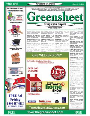 Greensheet (Fort Worth, Tex.), Vol. 31, No. 334, Ed. 1 Thursday, March 6, 2008