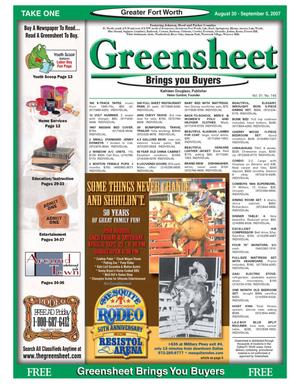 Greensheet (Fort Worth, Tex.), Vol. 31, No. 145, Ed. 1 Thursday, August 30, 2007