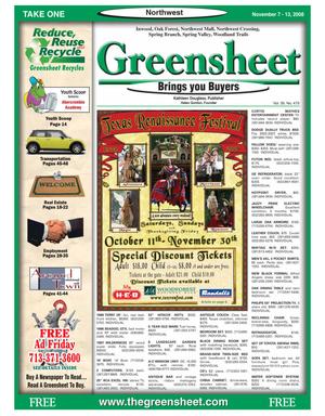 Greensheet (Houston, Tex.), Vol. 39, No. 479, Ed. 1 Friday, November 7, 2008