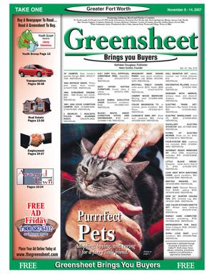 Greensheet (Fort Worth, Tex.), Vol. 31, No. 215, Ed. 1 Thursday, November 8, 2007