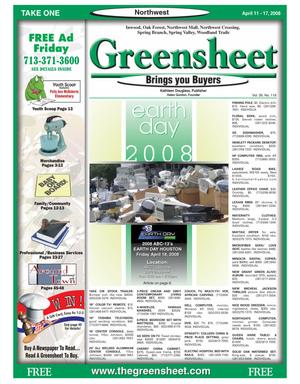 Greensheet (Houston, Tex.), Vol. 39, No. 119, Ed. 1 Friday, April 11, 2008