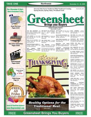 Greensheet (Houston, Tex.), Vol. 36, No. 491, Ed. 1 Friday, November 18, 2005