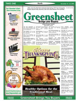 Greensheet (Houston, Tex.), Vol. 36, No. 485, Ed. 1 Wednesday, November 16, 2005