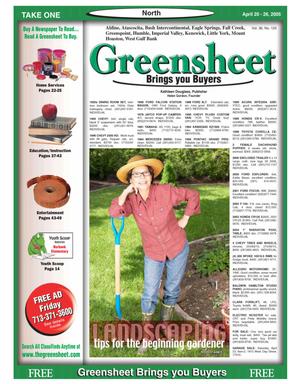 Primary view of object titled 'Greensheet (Houston, Tex.), Vol. 36, No. 125, Ed. 1 Wednesday, April 20, 2005'.