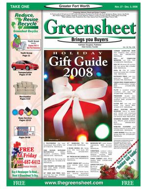 Greensheet (Fort Worth, Tex.), Vol. 32, No. 236, Ed. 1 Thursday, November 27, 2008