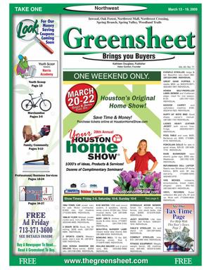 Greensheet (Houston, Tex.), Vol. 40, No. 71, Ed. 1 Friday, March 13, 2009