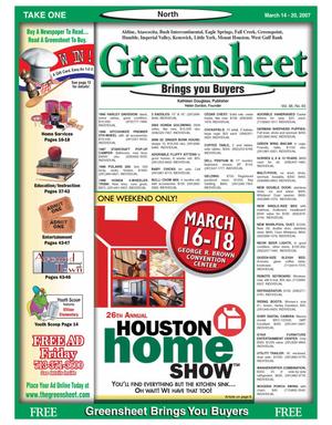 Greensheet (Houston, Tex.), Vol. 38, No. 65, Ed. 1 Wednesday, March 14, 2007