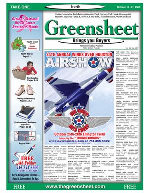 Greensheet (Houston, Tex.), Vol. 39, No. 437, Ed. 1 Wednesday, October 15, 2008