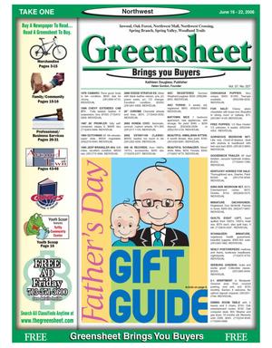 Primary view of object titled 'Greensheet (Houston, Tex.), Vol. 37, No. 227, Ed. 1 Friday, June 16, 2006'.