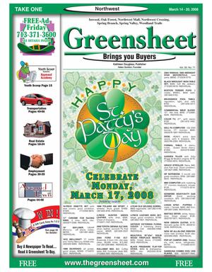 Primary view of object titled 'Greensheet (Houston, Tex.), Vol. 39, No. 71, Ed. 1 Friday, March 14, 2008'.