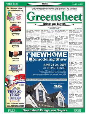 Greensheet (Houston, Tex.), Vol. 38, No. 233, Ed. 1 Wednesday, June 20, 2007