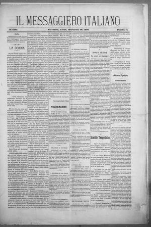 Il Messaggiero Italiano (Galveston, Tex.), Vol. 1, No. 4, Ed. 1 Saturday, September 29, 1906