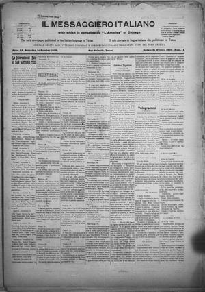 Il Messaggiero Italiano (San Antonio, Tex.), Vol. 20, No. 8, Ed. 1 Saturday, October 30, 1909