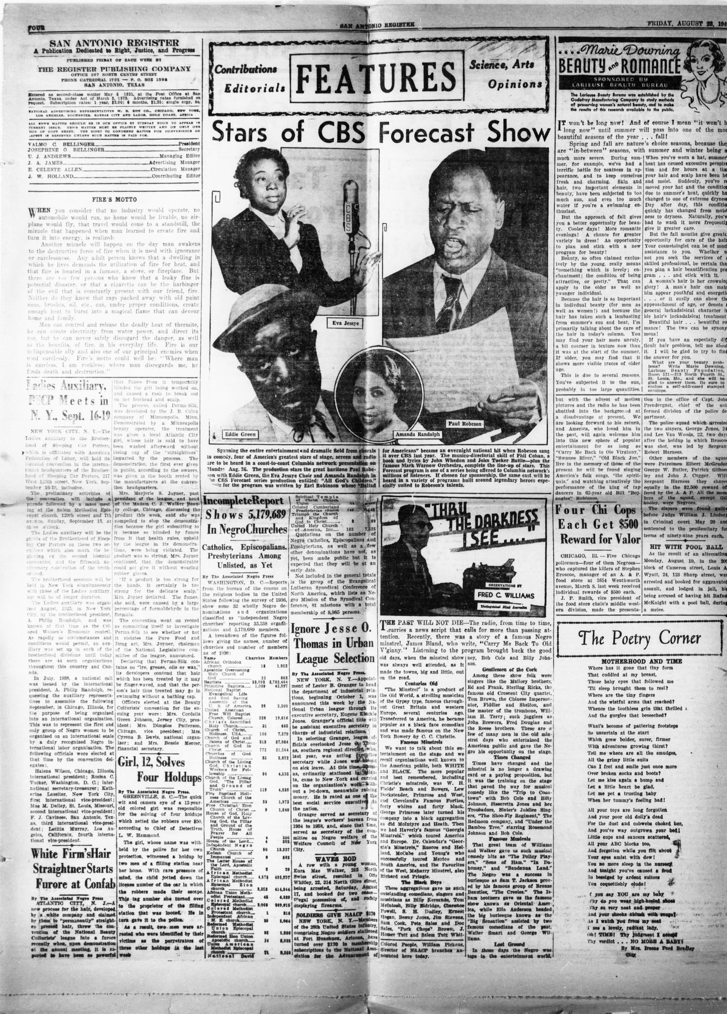 San Antonio Register (San Antonio, Tex.), Vol. 10, No. 30, Ed. 1 Friday, August 23, 1940
                                                
                                                    [Sequence #]: 4 of 8
                                                