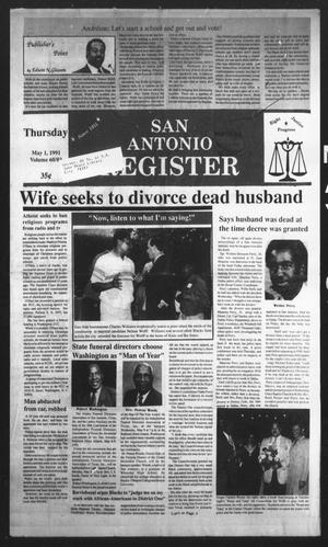 Primary view of object titled 'San Antonio Register (San Antonio, Tex.), Vol. 60, No. 3, Ed. 1 Wednesday, May 1, 1991'.