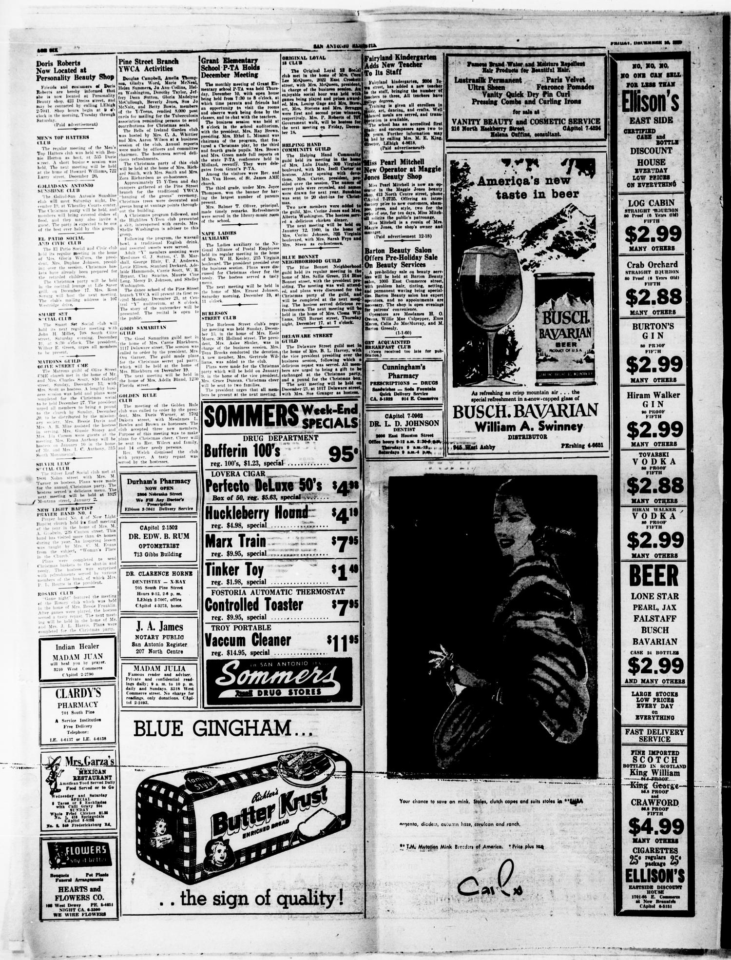 San Antonio Register (San Antonio, Tex.), Vol. 29, No. 37, Ed. 1 Friday, December 18, 1959
                                                
                                                    [Sequence #]: 6 of 8
                                                