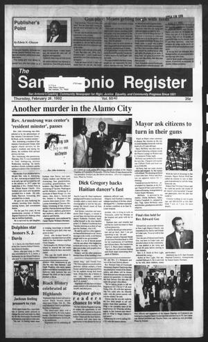 San Antonio Register (San Antonio, Tex.), Vol. 60, No. 42, Ed. 1 Thursday, February 20, 1992