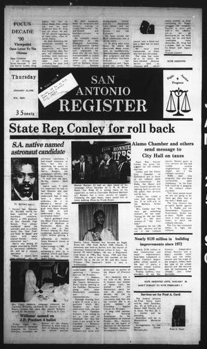 Primary view of object titled 'San Antonio Register (San Antonio, Tex.), Vol. 58, No. 41, Ed. 1 Thursday, January 25, 1990'.