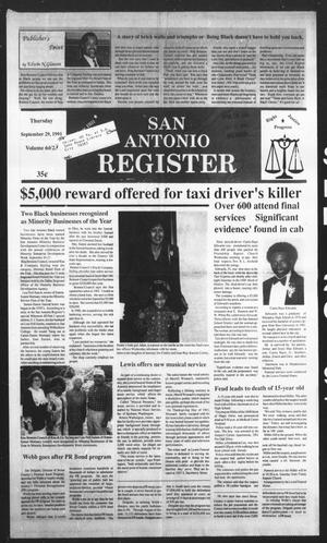 San Antonio Register (San Antonio, Tex.), Vol. 60, No. 24, Ed. 1 Thursday, September 26, 1991