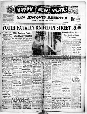 Primary view of object titled 'San Antonio Register (San Antonio, Tex.), Vol. 19, No. 50, Ed. 1 Friday, December 30, 1949'.