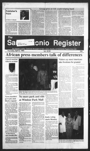 San Antonio Register (San Antonio, Tex.), Vol. 60, No. 48, Ed. 1 Thursday, April 2, 1992